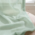 BGment Light Green Linen Curtains 45 Inch Length - Small Window Drapes Lightweight with Rod Pocket for Bathroom Kitchen Window Spring Decor, 2 Panels Set, 30 X 45 Inch