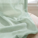 BGment Light Green Linen Curtains 45 Inch Length - Small Window Drapes Lightweight with Rod Pocket for Bathroom Kitchen Window Spring Decor, 2 Panels Set, 30 X 45 Inch