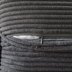 MIULEE Dark Grey Corduroy Pillow Covers 16x16 Inch with Splicing Set of 2 Soft Boho Striped Pillow Covers Broadside Decorative Textured Pillowcases for Couch Cushion Bed Livingroom