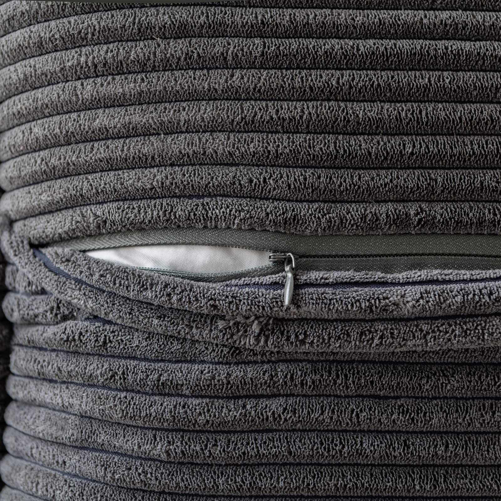 MIULEE Decorative Throw Pillow Covers for Couch 20x20 Inch Dark Grey 2 Pack