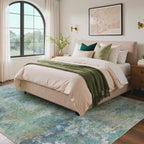 BEIMO Area Rugs 10x14 for Living Room, Blue Green Washable Abstract Rug