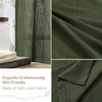 LAMIT 95 Inches Long Olive Green Linen Curtains for Living Room, Back Tab and Rod Pocket Linen Textured Curtains Light Filtering Christmas Drapes for Bedroom/Dining Room, Set of 2, 52 x 95 Inch