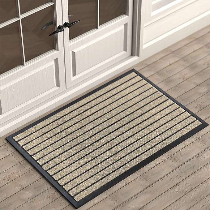 ubdyo Extra Durable Door Mat Outside Entrance (47" x 32", Bright Beige)