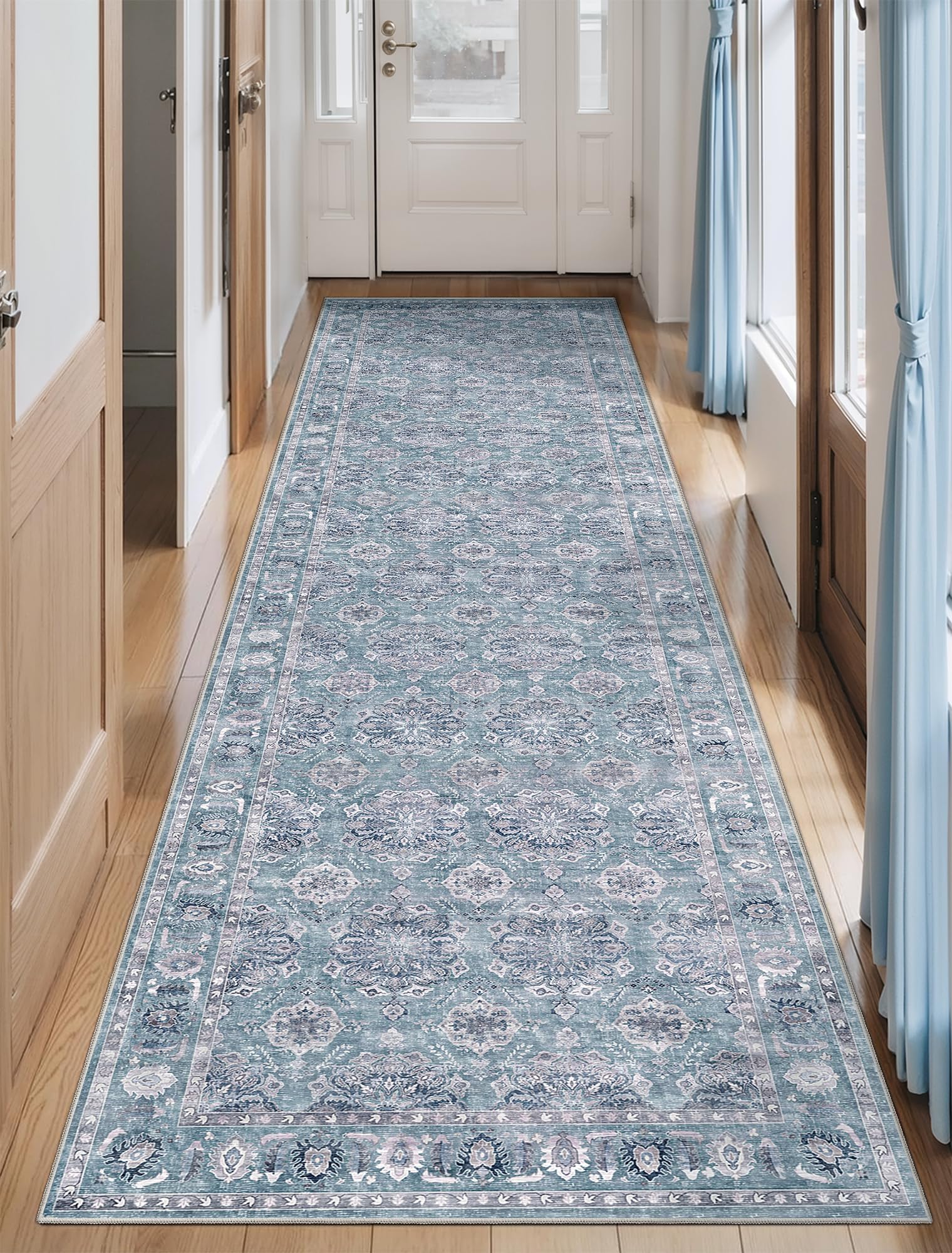 SERISSA 2'6"x10' Washable Non Slip Floral Boho Runner Rug for Hallway