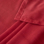 BGment Red Linen Curtains 40 Inch Length for Kitchen Window, Short Semi Sheer Drapes with Rod Pocket Light Filtering for Cafe Over Sink Bathroom Lightweight, 2 Panels, Each 30 Inch Wide