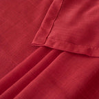 BGment Red Linen Curtains 54 Inch Length for Bedroom Window, Semi Sheer Drapes Lightweight Rustic Textured for Living Room Farmhouse with Rod Pocket, 2 Panels Set, Each 42 Inch Wide