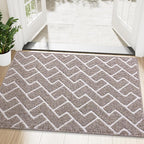 OLANLY Front Door Mat, Non-Slip Rubber Backing, Dirt Resistant and Absorbent, Washable, Easy to Clean Low-Profile Indoor Doormat for Back Door, Entryway, Inside Entrance, 48x32, Khaki