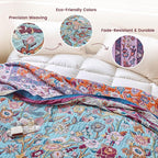 MSGKV Boho Throw Blanket for Couch 50"x60" 100% Cotton Sofa Floral Bird Blanket Spring Breathable Lightweight Muslin Home Decorative Blankets