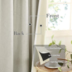 RYB HOME 100% Blackout Linen Curtains 84 inches Long 2 Panels Set, Thermal Insulated Privacy Natural Faux Linen Boho Farmhouse Curtain Panels for Living Room Bedroom, 52" W x 84" L, Beige