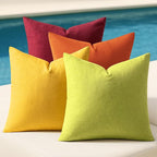 MIULEE Pack of 4 Decorative Outdoor Throw Pillow Covers Linen Waterproof Pillow Covers Farmhouse Cushion Cases for Patio Garden Tent Balcony Couch Sofa 18x18 inch Yellow Green