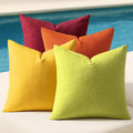 MIULEE Pack of 4 Decorative Outdoor Throw Pillow Covers Linen Waterproof Pillow Covers Summer Farmhouse Cushion Cases for Patio Garden Tent Balcony Couch Sofa 18x18 Inch Yellow Green