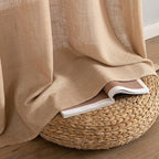MIULEE Light Brown Linen Curtains 52x54 Inch Length 2 Panels for Bedroom