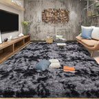 Tepook Soft Fluffy Rugs for Bedroom, 4x6 Area Rug for Living Room, Modern Shaggy Room Rug for Kids Boys Girls, Plush Throw Rugs Indoor Nursery Home Decor Rug with Non-Slip Bottom, Tie-dye Dark Grey