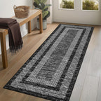 GarveeHome 2x6 Modern Bordered Runner Rug Soft Non Slip Washable Floor Carpet
