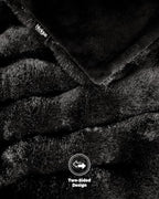 Ultra Soft Cozy Faux Fur Throw Blanket, Fuzzy Plush Thick Bubble Blanket, Oversize Luxury Fluffy Blanket for Couch, Bed, and Living Room, 60x80 Inches, Black