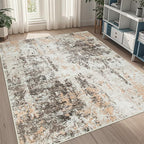 5x7 Area Rugs for Living Room Washable Bedroom Dining Room Brown Beige
