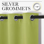 NICETOWN Fresh Green Blackout Curtains 90 inches Length for Living Room, 2 Panels, 55" Wide, Thermal Insulated Long Drapes for Large Window