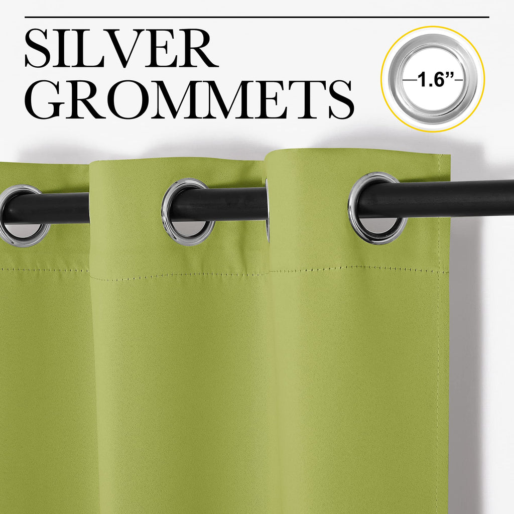 NICETOWN Fresh Green Blackout Curtains 120 inches Length for Living Room, 2 Panels, 55" Wide, Thermal Insulated Long Drapes for Large Window