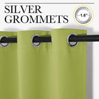 NICETOWN Thermal Insulated Solid Grommet Top Blackout Holiday Decorative Curtains/Drapes for Kid's Room (1 Pair, 42 x 63 inches in Fresh Green)