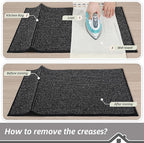 BEQHAUSE Kitchen Rugs and Mats 2PCS, Non-Slip Kitchen Mats for Floor, Absorbent and Stain Resistant Kitchen Runner, Machine Washable Rugs for Kitchen, Laundry & Sink, 24"x36"+24"x60", Black