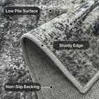 BEIMO 2x3 Area Rugs for Entryway, Dark Grey Washable Abstract Non Slip Rug