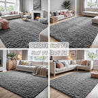 5x8 Area Rugs for Living Room: Soft Fluffy Shag Light Grey Rugs for Bedroom, Non Slip Large Fuzzy Plush Rug Indoor Floor Carpet for Nursery Kids Boys Girls Room, Dorms, Playroom, Modern Home Decor