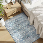 Lofus 3x5 Area Rug for Entryway,Blue Non Slip Area Rugs for Kitchen, Washablee Soft Rugs for Bedroom, Living Room, Tool Room Nursery Kids Room Decor