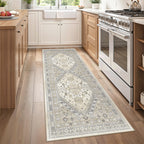 zesthome 2x6 Runner Rug Non Slip,Washable Hallway Runner Rug,Beige