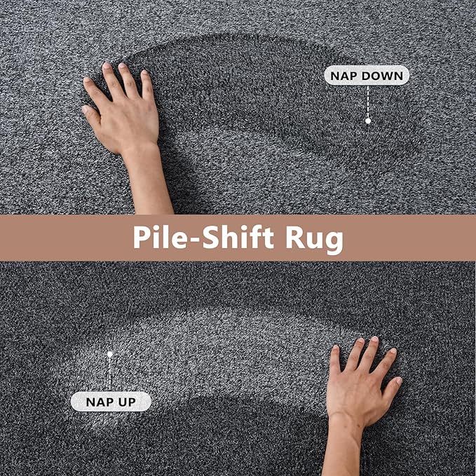 5x7 Grey Area Rug Non-Slip Washable Soft Thin for Living Room Bedroom