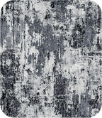 Washable Area Rugs 4ft Non-Slip Modern Abstract Soft for Living Room Entryway Bedroom Nursery, Print Pattern, Black Navy Blue Gray