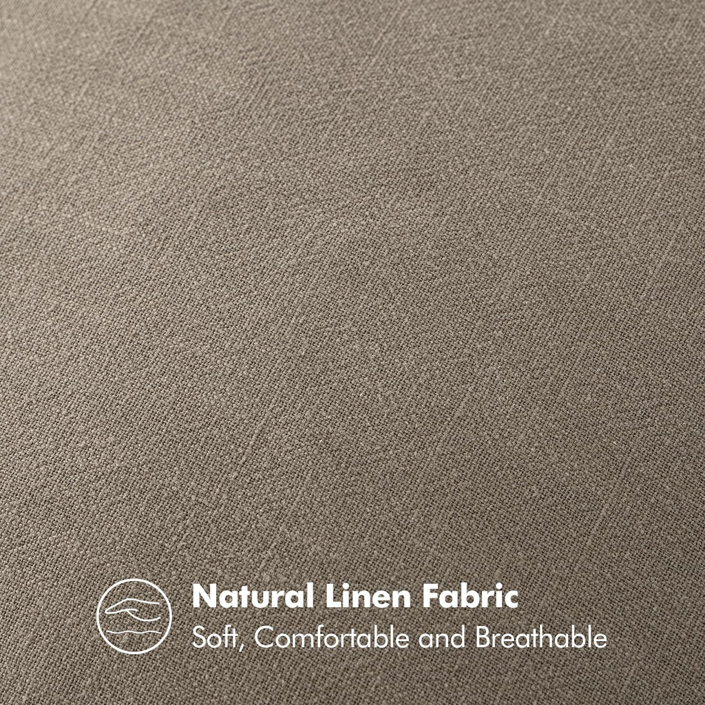 MIULEE Decorative Linen Pillow Covers 18x18 Inch Tan Taupe