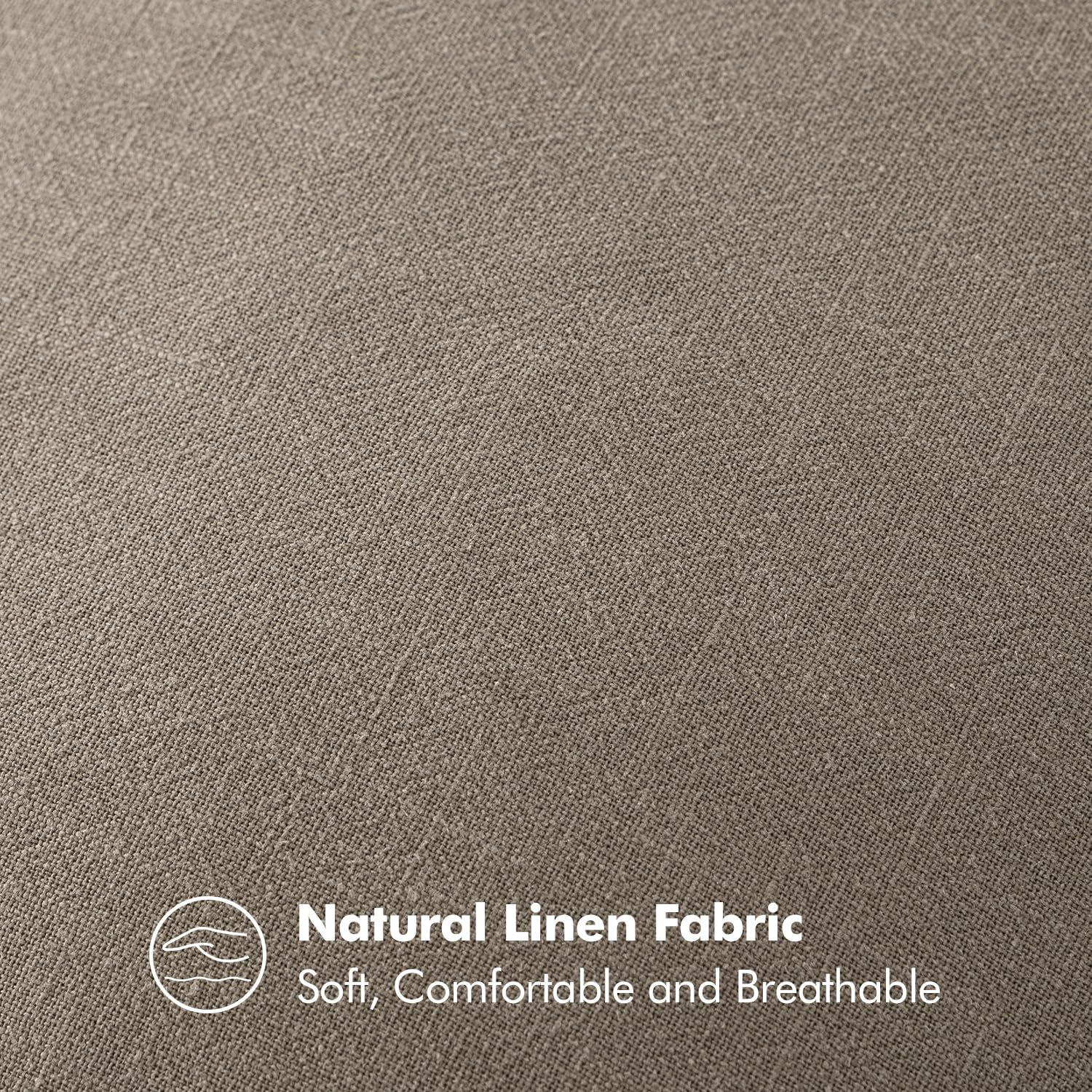 MIULEE Decorative Linen Pillow Covers 18x18 Inch Tan Taupe