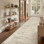 Restydon 3x16 Runner Rug Non Slip,Washable Hallway Runner Rug,Brown