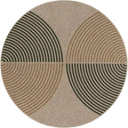 Lahome Enfys Modern Rainbow Round Rug, 6ft Easy Jute Circle Patio Rug Washable Indoor Outdoor Rugs for Living Room, Farmhouse Natural Round Area Rug Contemporary Carpet for Entryway Backyard