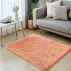OLANLY 2x3 Machine Washable Small Bedside Rug, Soft Fluffy Shaggy Entryway Throw Rugs for Bedroom, Living Room, Indoor Floor Carpet for Kids Girls and Boys, Home Decor Aesthetic, Muted Orange