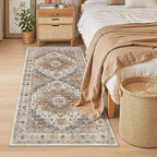 Madane Washable Runner Rug 3x6 Runners for Hallways Non Slip, Turmeric/Grey