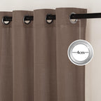 NICETOWN Linen Brown Curtains 84 inch Long, Grommet Privacy Added Thick Flax Window Treatments with Light Filtering Drapes for Bedroom/Farmhouse, W55 x L84, 2 Panels