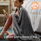 Bedsure GentleSoft Fleece Blanket Twin XL Grey - College Dorm Room Essentials for Guys and Girls Soft Warm Throw Blanket Dorm Room Decor, 66x90 inches