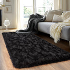 Quntue Runner Rugs for Bedroom 2x6 Rug Runners for Hallways Non Slip Soft Shag Bedside Rug, Fluffy Area Rug Throw Rugs for Living Room, Floor Carpet Runner for Nursery Kids Dorm, Rainbow Purple