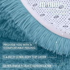 OLANLY 2x3 Machine Washable Small Bedside Rug, Soft Fluffy Shaggy Entryway Throw Rugs for Bedroom, Living Room, Indoor Floor Carpet for Kids Girls and Boys, Home Decor Aesthetic, Slate Blue