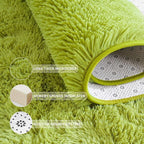Tepook Fluffy Grass Green Rugs for Living Room Bedroom, 4x6 Soft Area Rug Moss Green Kids Girls Boys Rug, Indoor Plush Shaggy Non-Slip Carpet for Nursery Classroom Dorm Home Decor