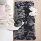 Chicrug Soft Runner Rugs for Bedroom Living Room Plush Fluffy Rug 2x4 Feet, Shag Furry Area Rug Carpet Non Shedding for Nursery Children Kids Girls Room Home Decorative, Grey and Black