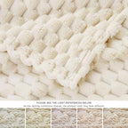 EXQ Home Fleece Throw Blanket for Couch or Bed - 3D Imitation Turtle Shell Jacquard Decorative Blankets - Cozy Soft Lightweight Fuzzy Flannel Blanket Suitable for All Seasons(50"×60",Cream)