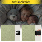 Light Sage Blackout Curtains for Bedroom Aesthetic 54 Inch Long 2 Panel Thermal Insulated Darkening Vintage Curtains for Small Window Short Length Classroom Playroom Linen Look Cottage Core Sage Green