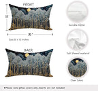 Rustic William Morris Inspired Forest Green Moon Decor Pillow Covers 12x20 Double-Sided,Vintage Night Moon Botanical Nature Landscape Decorative Throw Pillow Covers for Home Bedroom Living Room