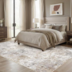 UERMEI 5x8 Area Rug Living Room Rugs Washable Neutral Brown Grey Carpet