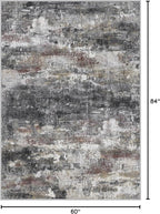 Area Rugs 5x7 for Living Room Bedroom, Modern Abstract Machine Washable Soft Dark Gray Rug, Floor Carpet with Non Slip Backing for Dining Room