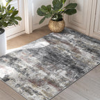 BEIMO 2x3 Area Rugs for Entryway, Dark Grey Washable Abstract Non Slip Rug