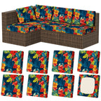 8Pcs Outdoor Cushion Covers, Stretch Patio Furniture Couch Chair Slipcovers