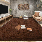 Tepook 5x8 Brown Area Rugs for Living Room Bedroom, Soft Fluffy Plush Shaggy Girls Boys Kids Room Rug, Shag Upgrade Non-Slip Throw Carpet for Dorms Nursery Classroom Home Decor
